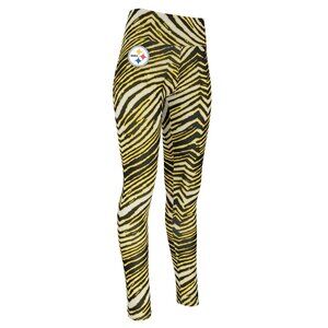 Zubaz Pittsburgh‎ Steelers NFL Apparel Womens Medium Zebra Print Leggings NWT
